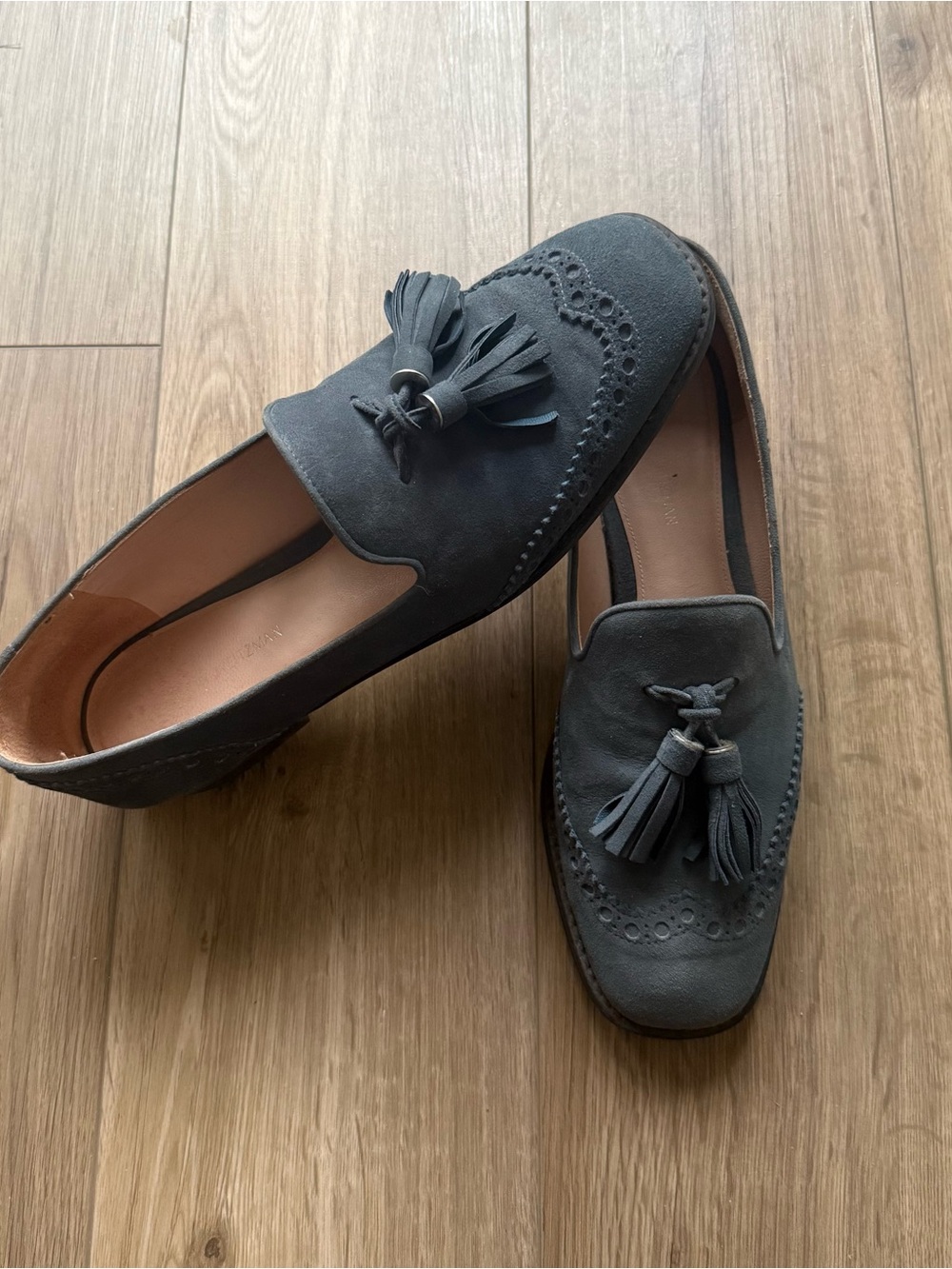 Beautiful Stuart Weitzman Blue Suede Loafers